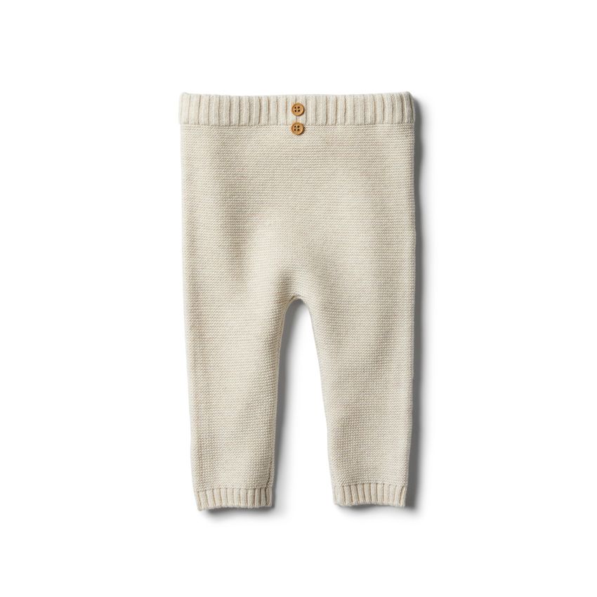 wilson & frenchy - Oatmeal Strick Leggings mit Dekoknöpfchen