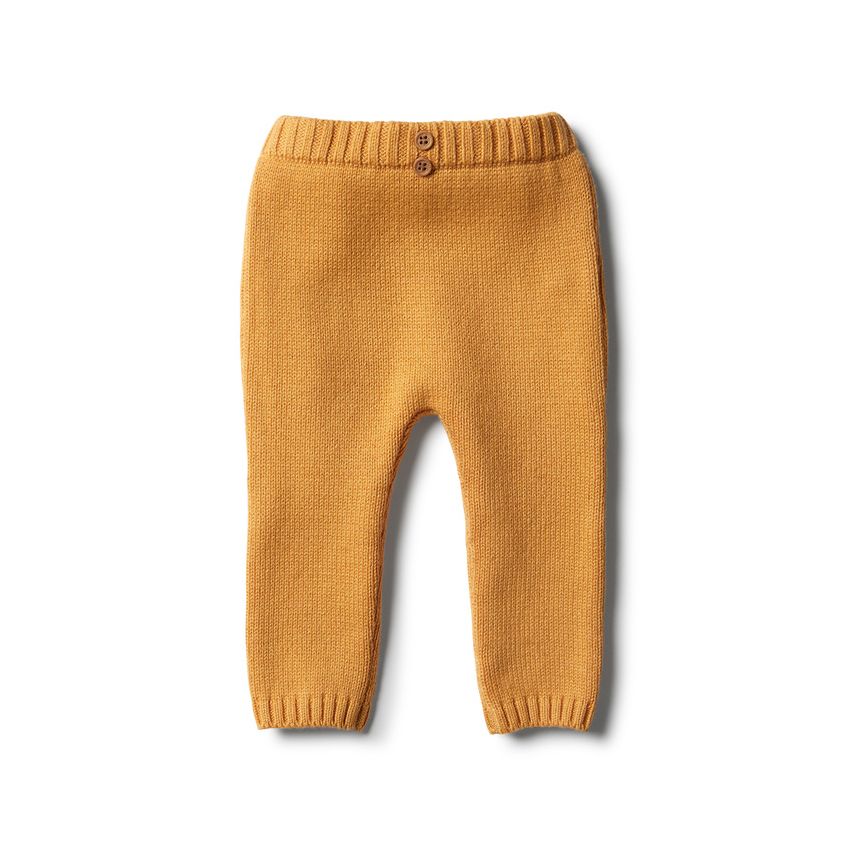 wilson & frenchy - Golden Apricot Strick Leggings mit Dekoknöpfchen