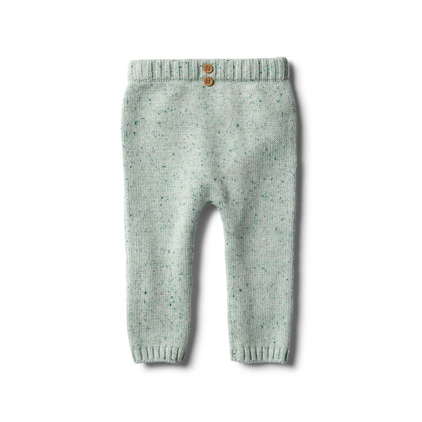 wilson & frenchy - Fern Mint Strick Leggings mit Dekoknöpfchen