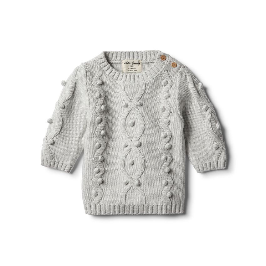 wilson & frenchy - Cloud Grey Fleck Strick Pullover Baubles