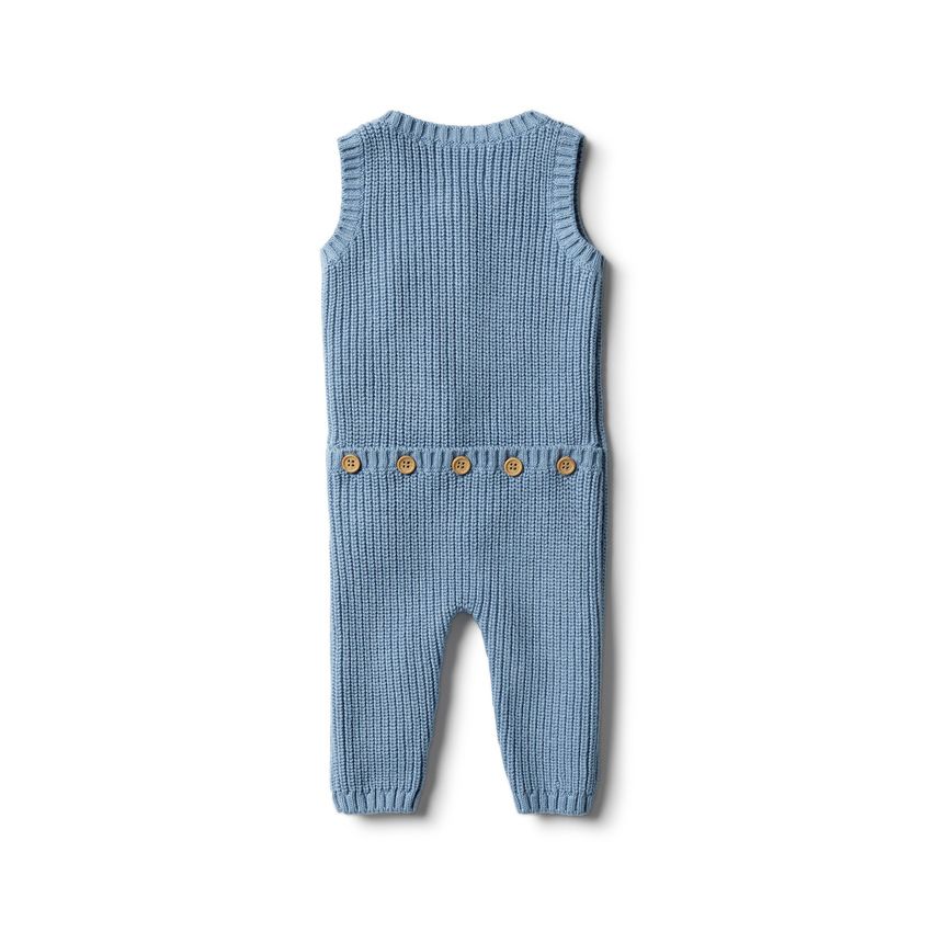 wilson & frenchy - Faded Denim Strick Overall ärmellos