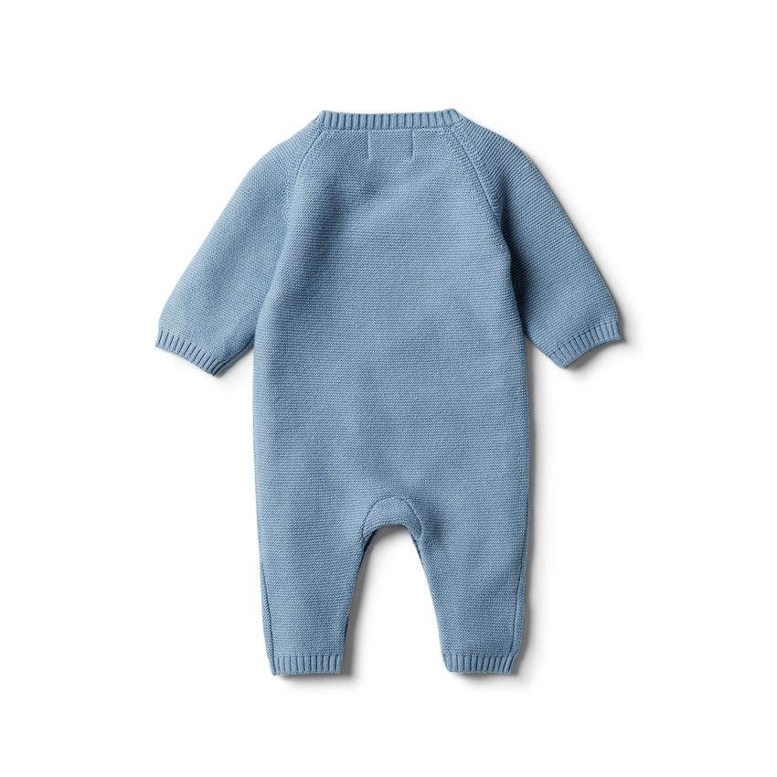 wilson & frenchy - Faded Denim Strick Strampler Baubles