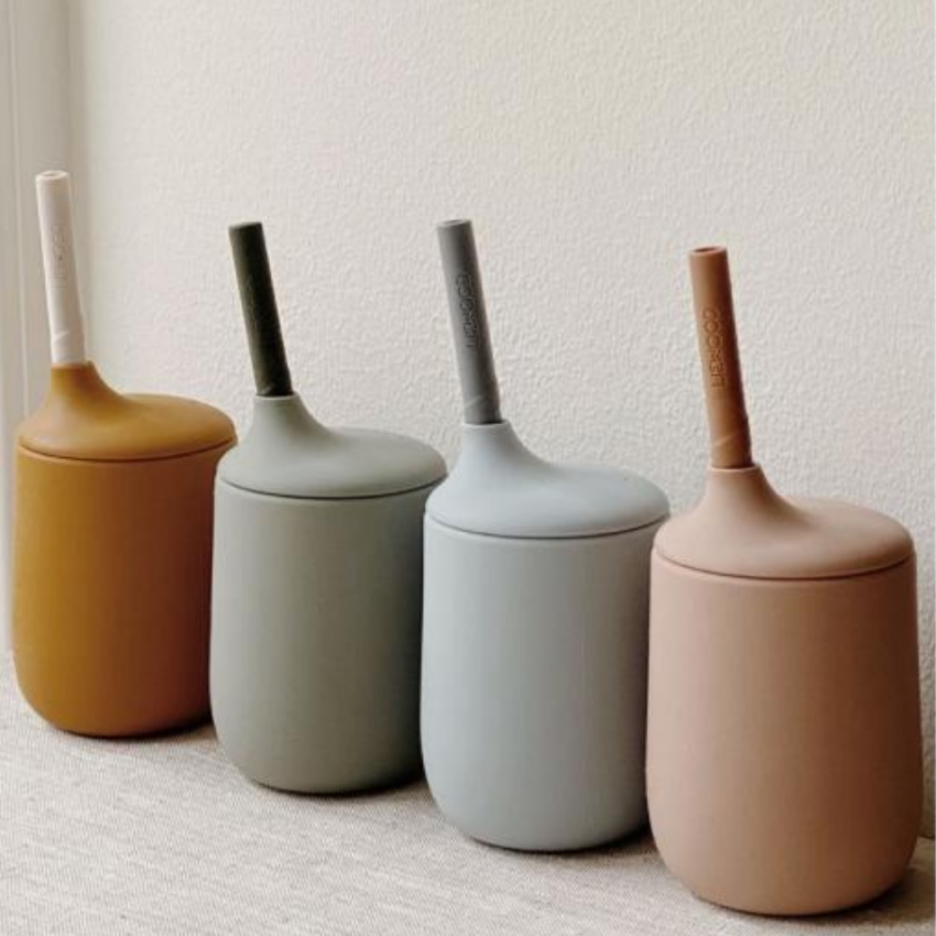 LIEWOOD - Ellis Strohhalm Becher Mustard/Sandy Mix