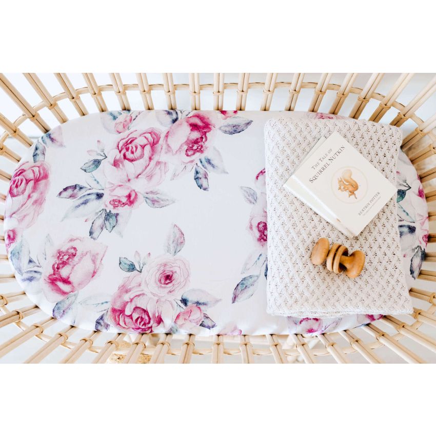 Snuggle Hunny - Spannbezug für Wiege, Kinderwagen & Wickelmatte lilac Skies