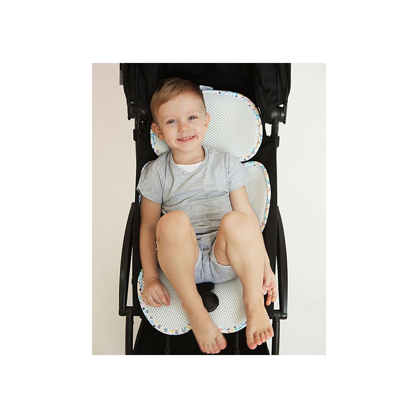 LEOKID - Anti- Schwitz 3D Einlage Kinderwagen / Autositz Confetti Kleinkind