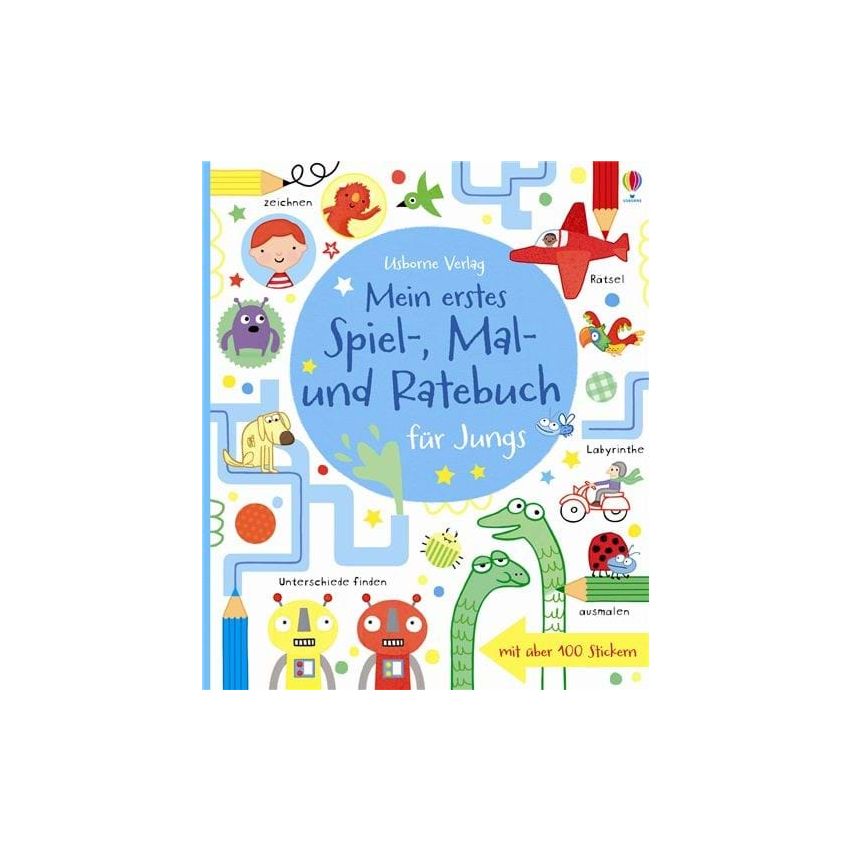 Usborne Verlag - Mein erstes Spiel-, Mal- und Ratebuch für Jungs