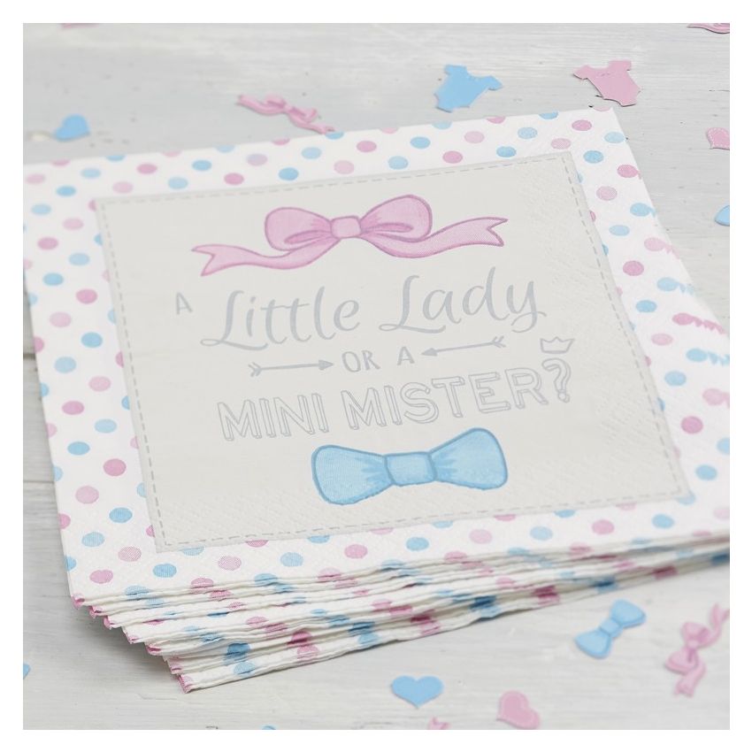 Ginger Ray - Servietten Little Lady or Mini Mister