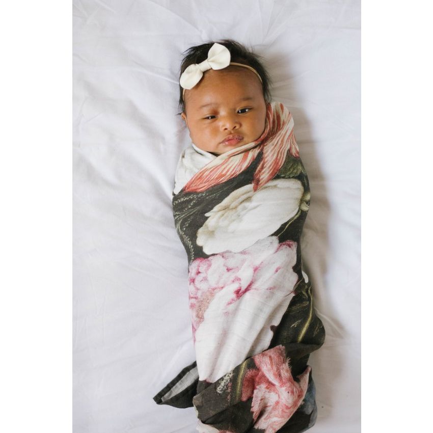 LouLou Lollipop - Muslin Swaddle Dark Flower