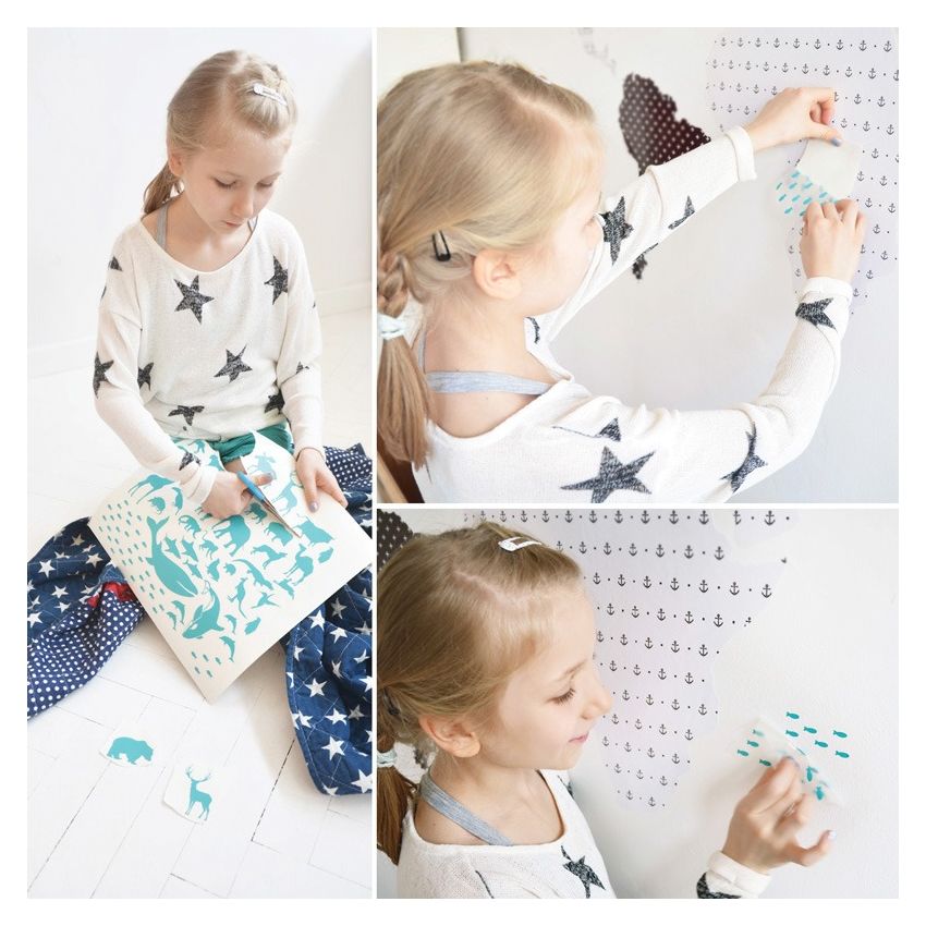 Dekornik - Weltkarte Map 8 Flowers