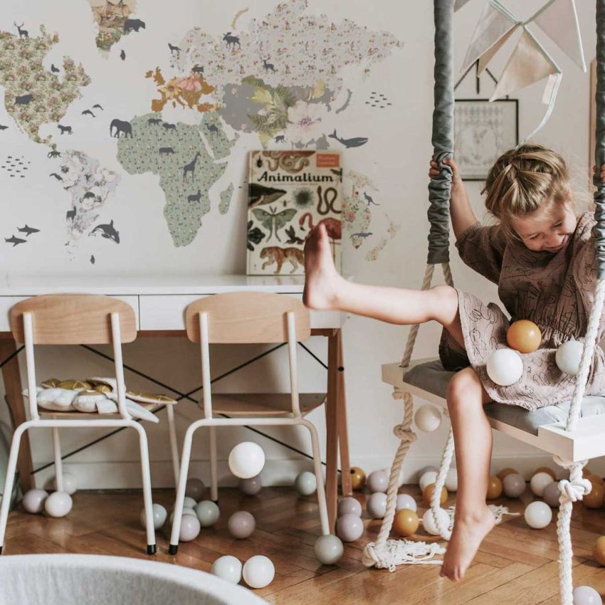 Dekornik - Weltkarte Map 8 Flowers