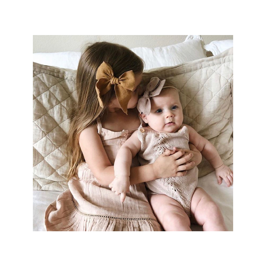 Jamie Kay - Haarclip Schleife Muslin Golden Olive