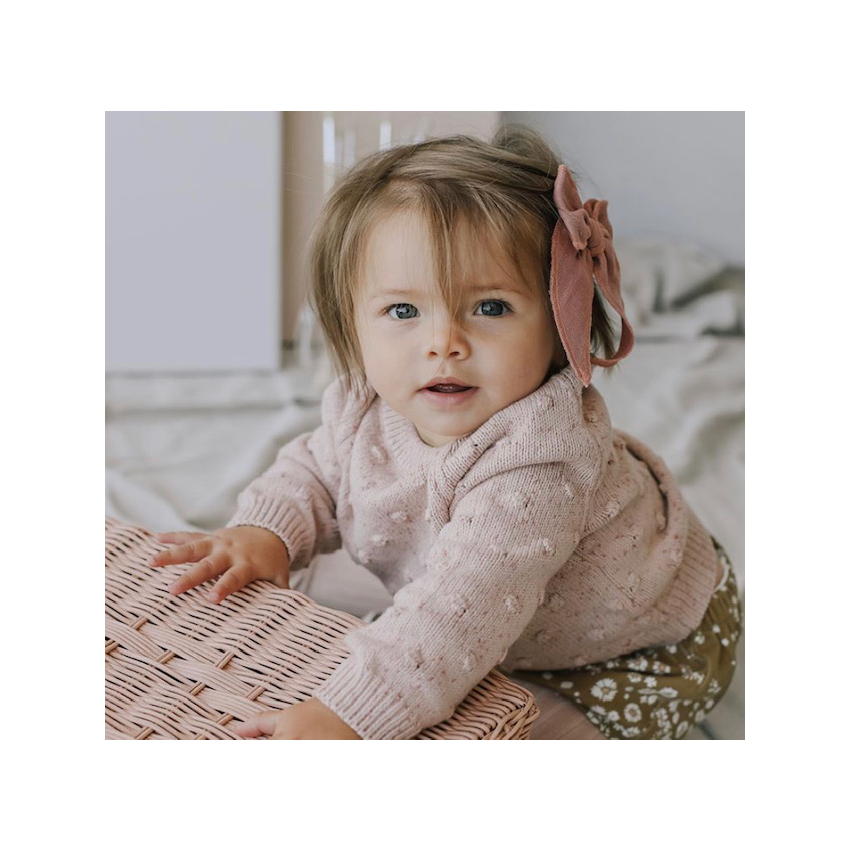 Jamie Kay - Haarclip Schleife Muslin Golden Olive