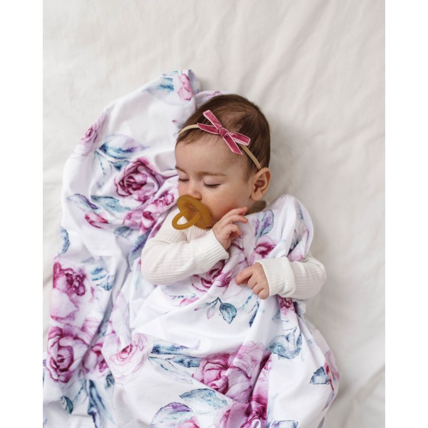 Snuggle Hunny - Swaddledecke Lilac Skies mit Stirnband