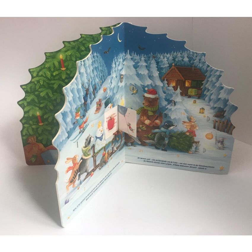 Mein erstes Adventskalender-Buch zum Suchen und Schmücken - Mit 24 Türchen und Spiel-Stickern