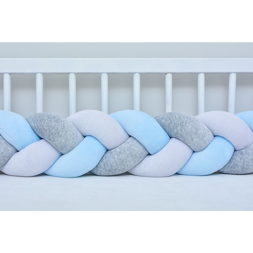 Sparrow - Bettschlange babyblau - hellgrau - melange