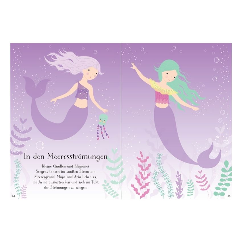 Usborne Verlag - Mein erstes Anziehpuppen-Stickerbuch: Mia, die kleine Meerjungfrau