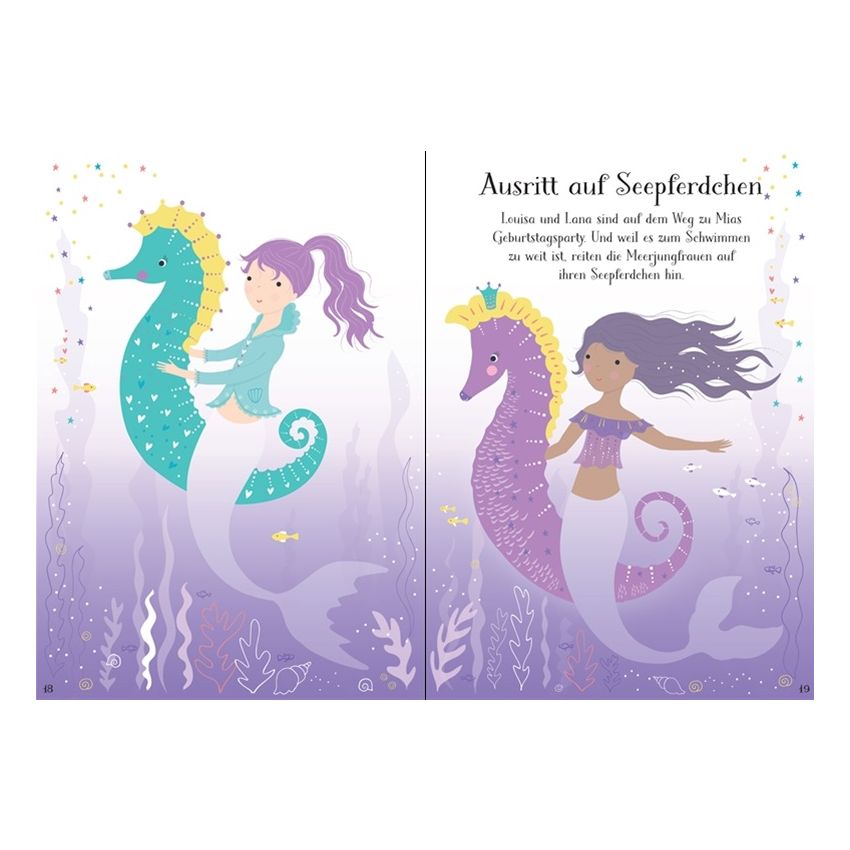 Usborne Verlag - Mein erstes Anziehpuppen-Stickerbuch: Mia, die kleine Meerjungfrau
