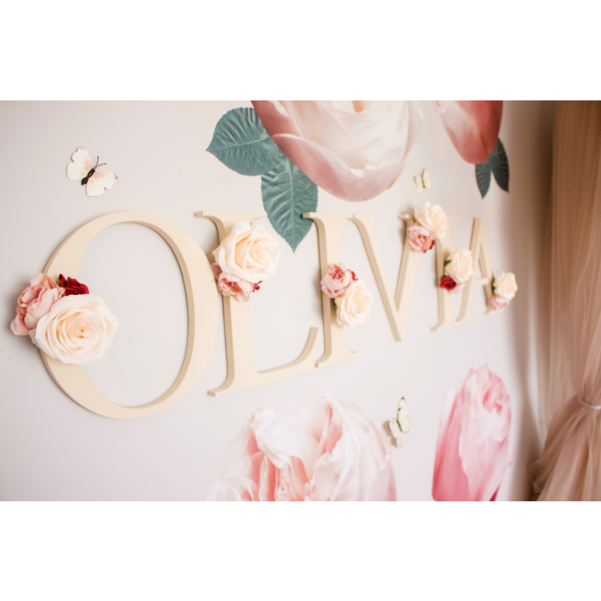 Poppet and Wildflower - Holzbuchstabe Cream