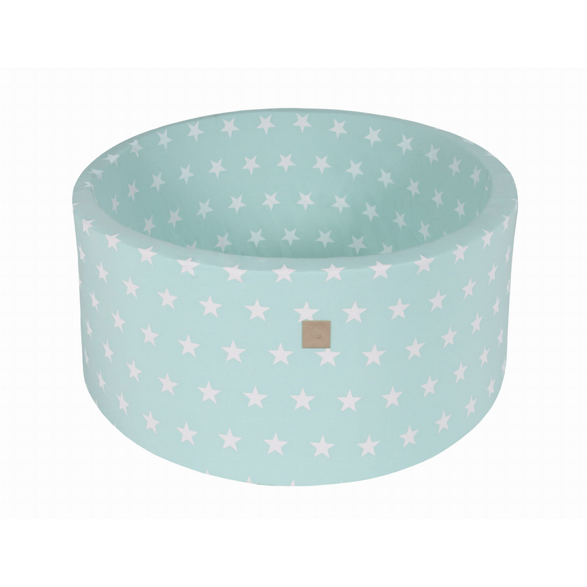MeowBaby - Bällebad Mint Stars rund ohne Bälle 90x90x40cm