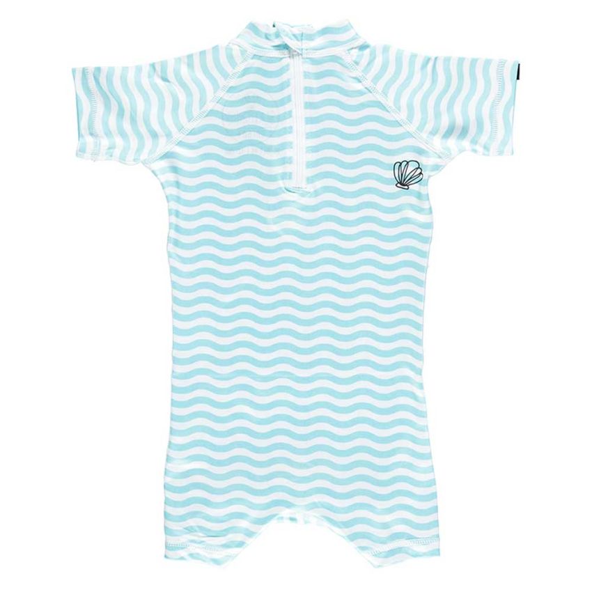 Beach & Bandits - UV Badeoverall Ocean Child kurz Weiss/blau