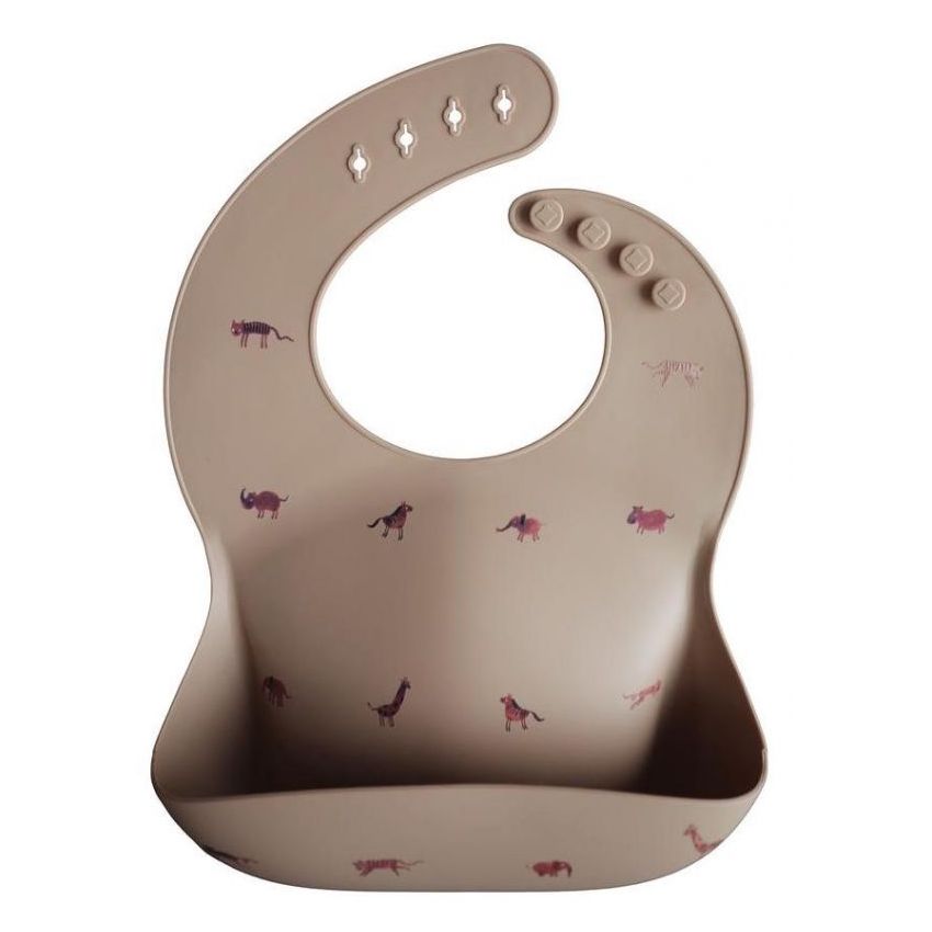 Mushie - Silikon- Lätzchen Safari Tan