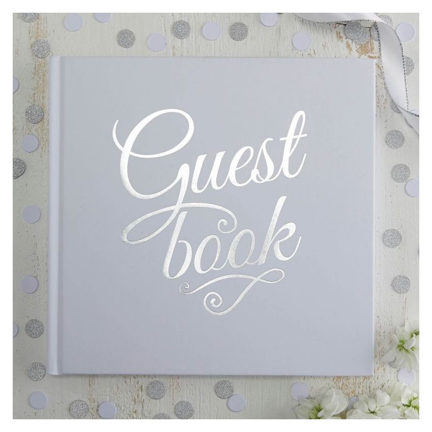 Ginger Ray - Gästebuch Metallic Perfection silber