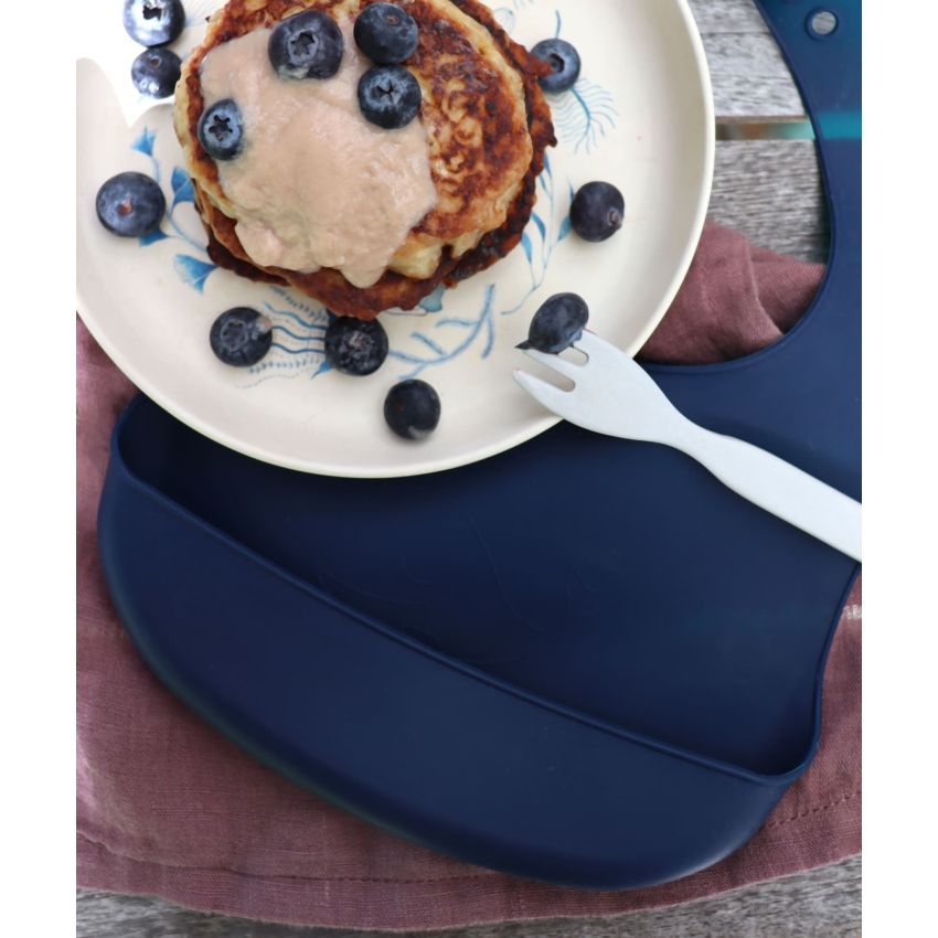 Lille Vilde - Silikon Lätzchen Set Wal blau