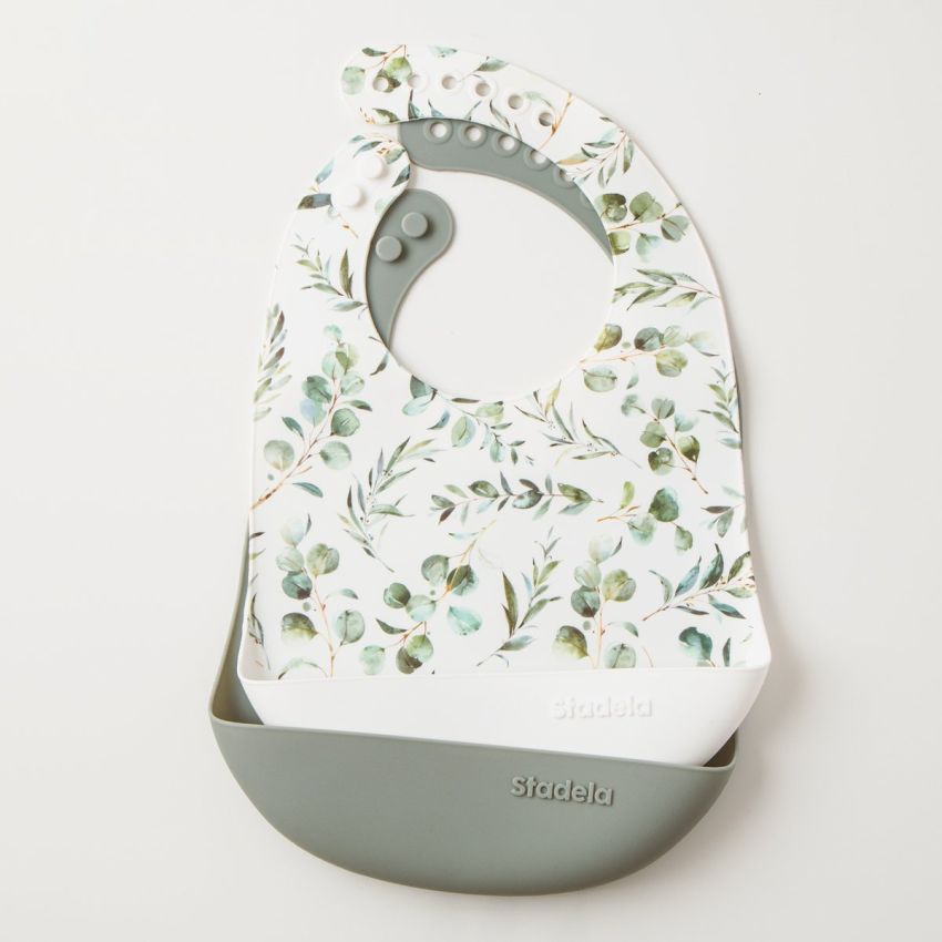 Stadela - Silikon- Lätzchen Set Eukalyptus