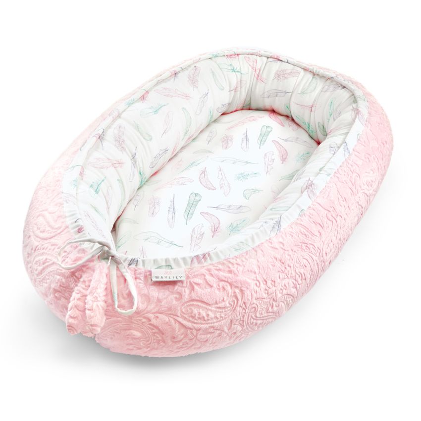Maylily - Babynest Premium Luxe Paradise Feathers Blush Paisley