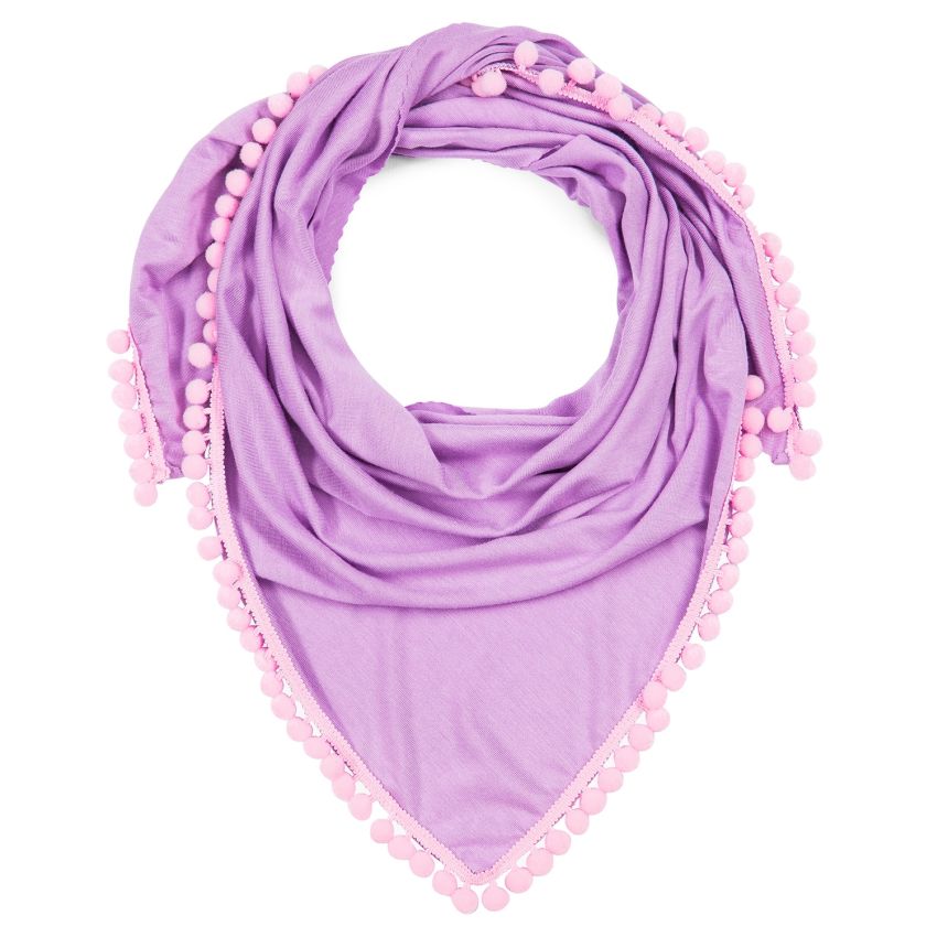 Maylily - Bambus Triangel Schal mit PomPom Lilac Pink