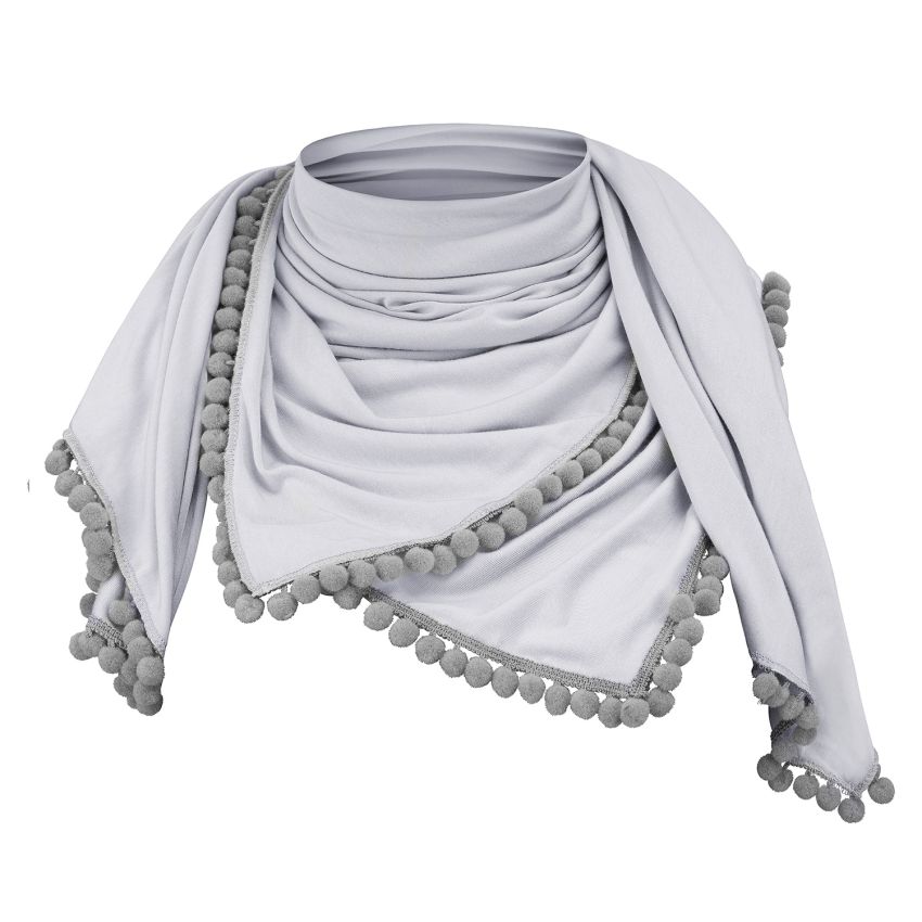 Maylily - Bambus Halstuch mit PomPom Hellgrau Grau