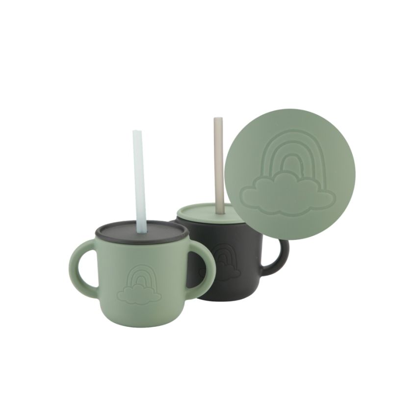 Lille Vilde - 2er Set Trinklerntasse Sage & Dunkelgrün