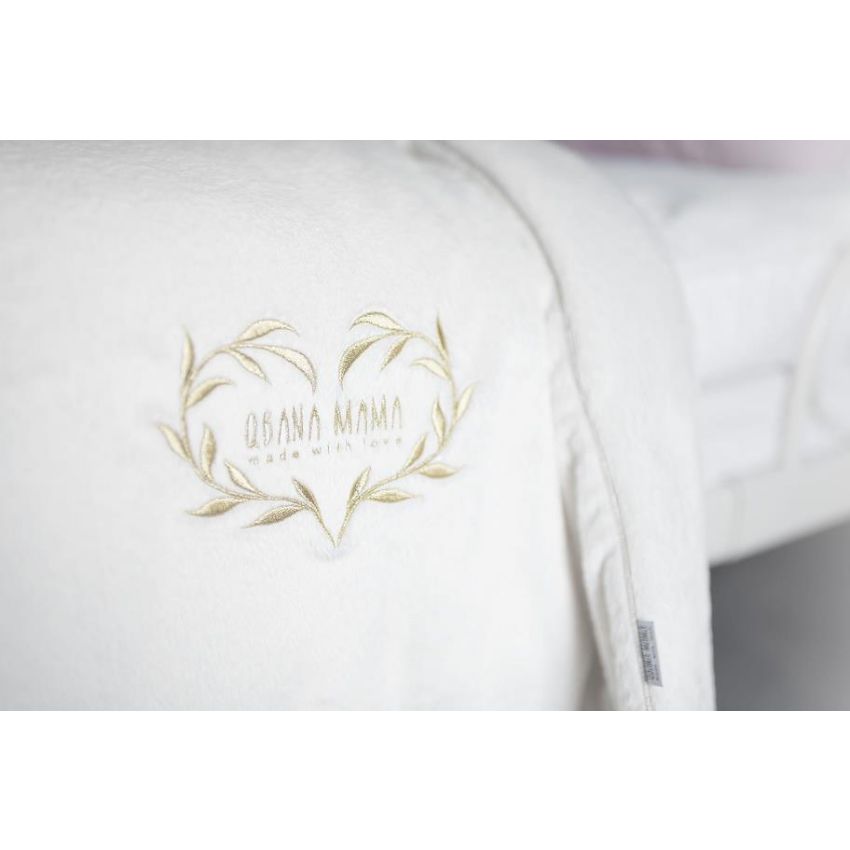 Qbana Mama - Mikrofleece Kuscheldecke weiss