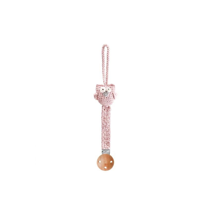 Maylily - Schnuller- Clip Eule Pink