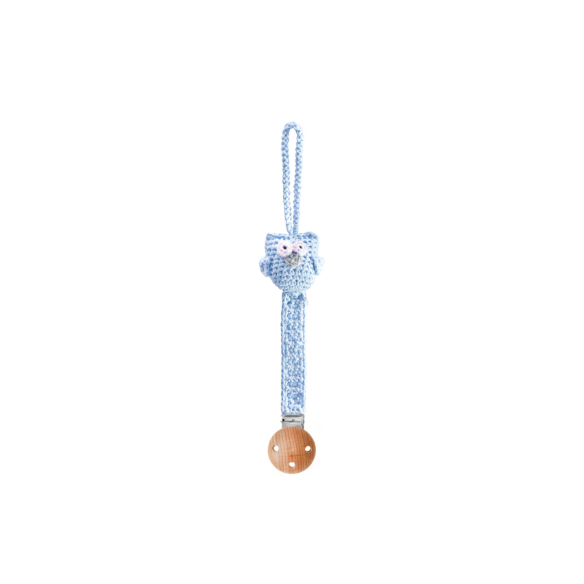 Maylily - Schnuller- Clip Eule Blau
