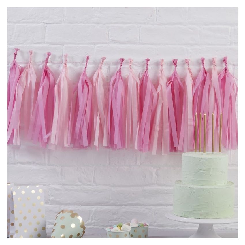 Ginger Ray - Tassel Girlande Kit Pink & Rosa