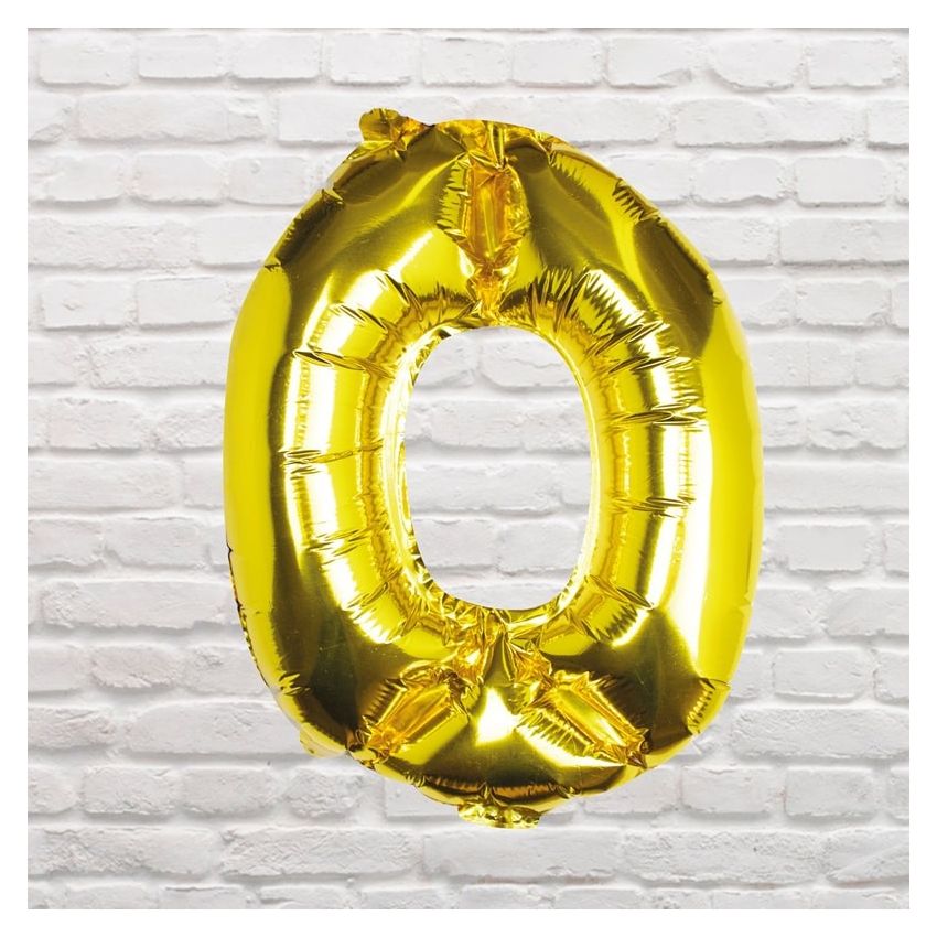 Ginger Ray - Zahlenballon Gold 0