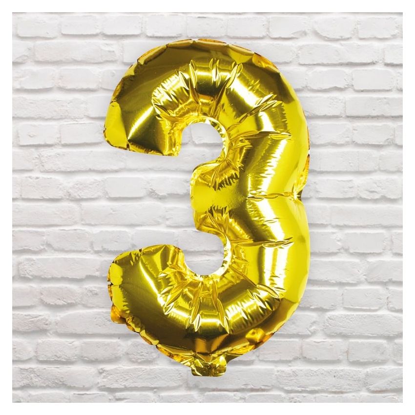 Ginger Ray - Zahlenballon Gold 3