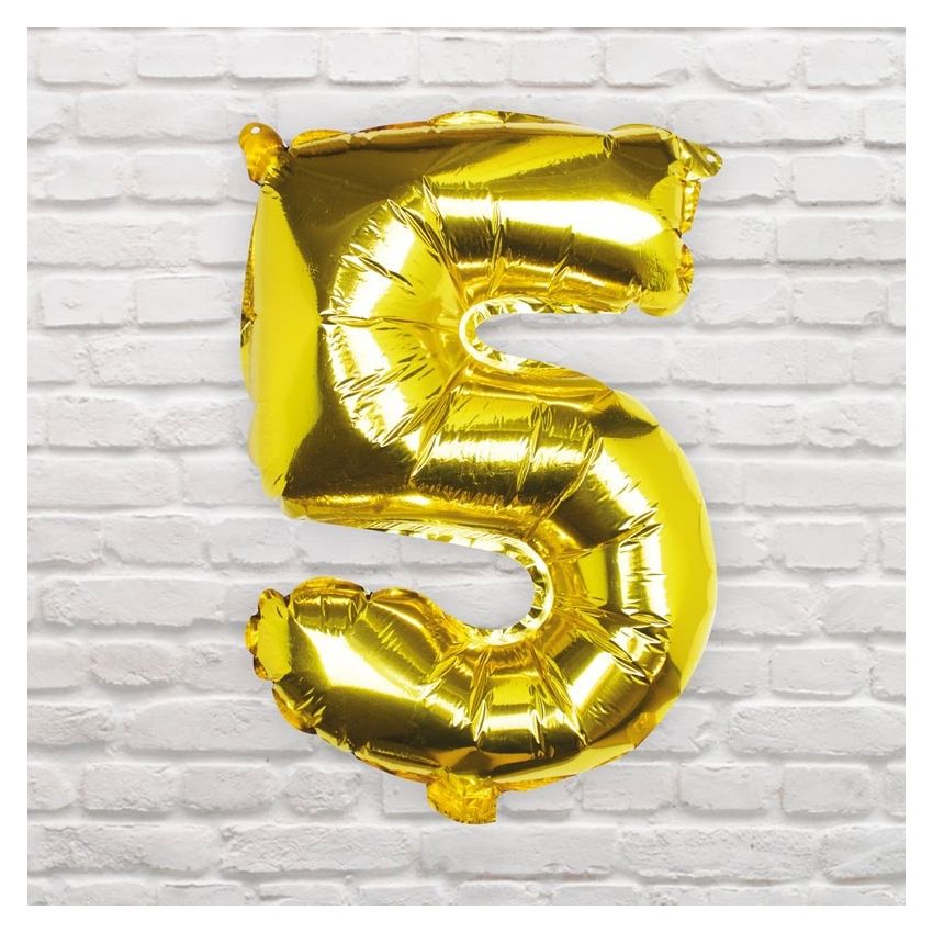 Ginger Ray - Zahlenballon Gold 5