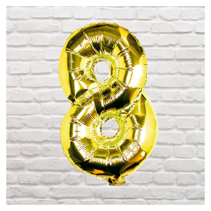 Ginger Ray - Zahlenballon Gold 8