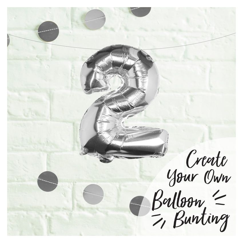 Ginger Ray - Zahlenballon Silber 2