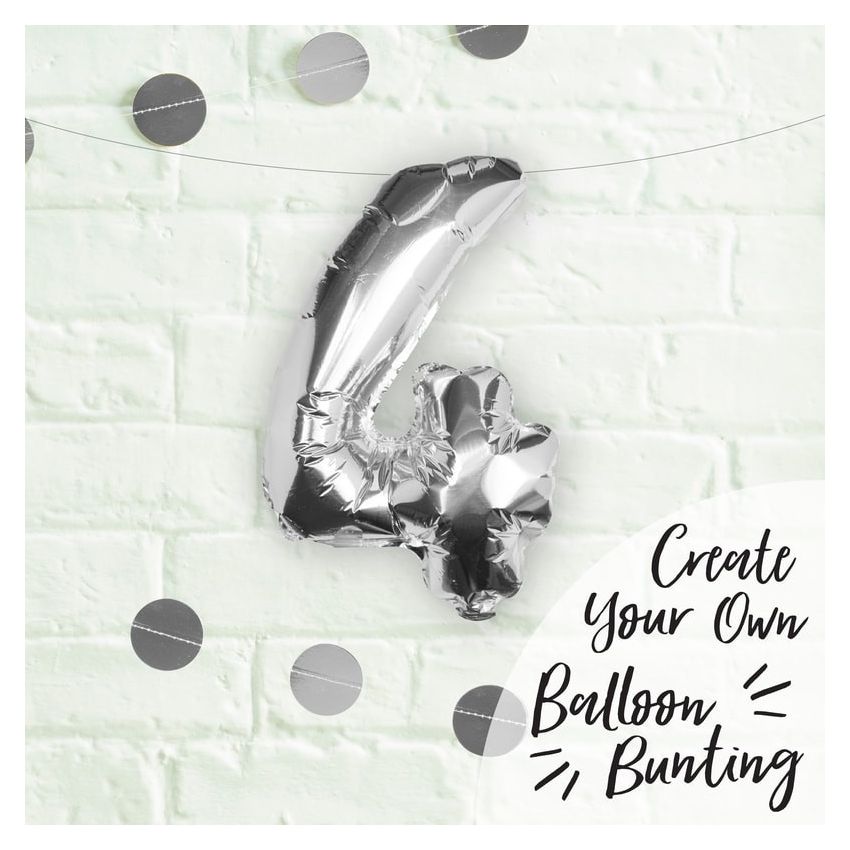 Ginger Ray - Zahlenballon Silber 4