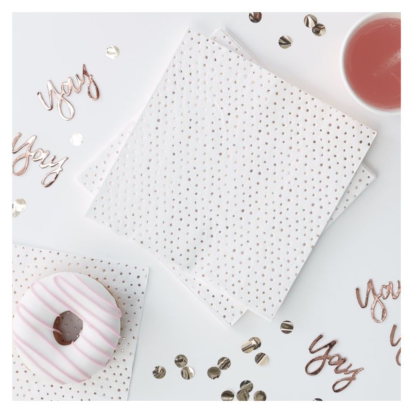 Ginger Ray - Servietten Rose Gold Dots