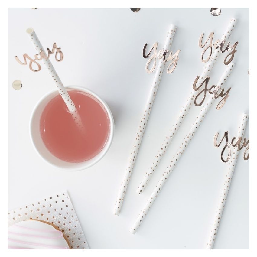 Ginger Ray - Strohhalme Rose Gold 