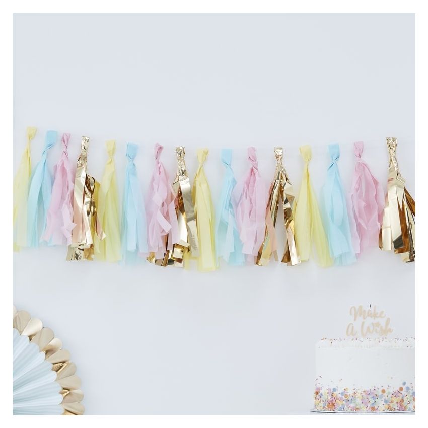 Ginger Ray - Girlande Tassel Pastel & Gold