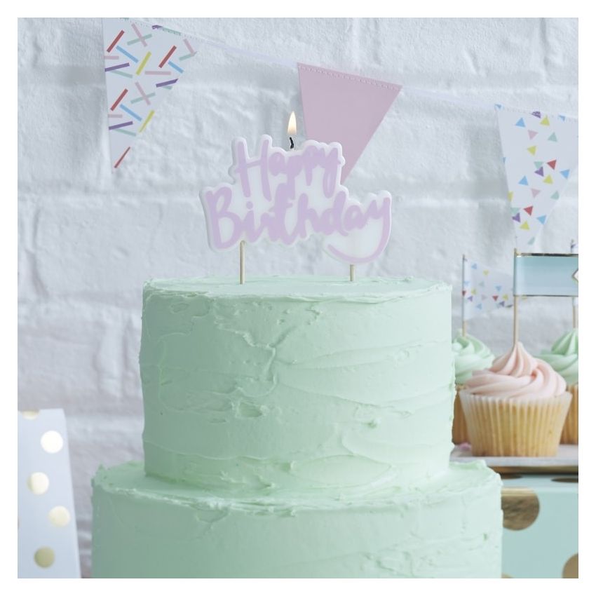 Ginger Ray - Kuchen- Kerze Lila 