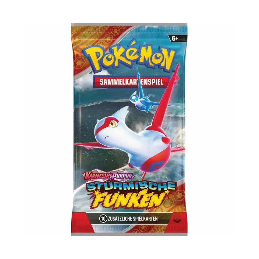 Pokemon SV08 Stürmische Funken Booster, 1 Pack - Deutsch
