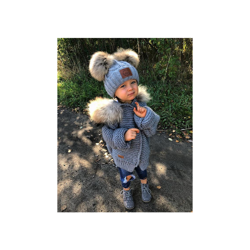 LAttante - Strickjacke Handmade Oversize Grau