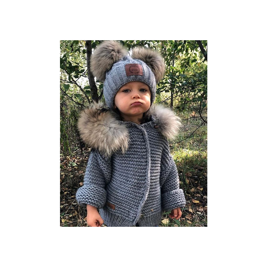 LAttante - Strickjacke Handmade Oversize Grau