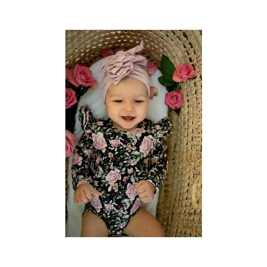 Hey Popinjay! - Body mit Rüschchen Black Roses Lang